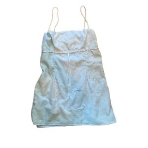 Y2K Blue Coquette Eyelet Minidress